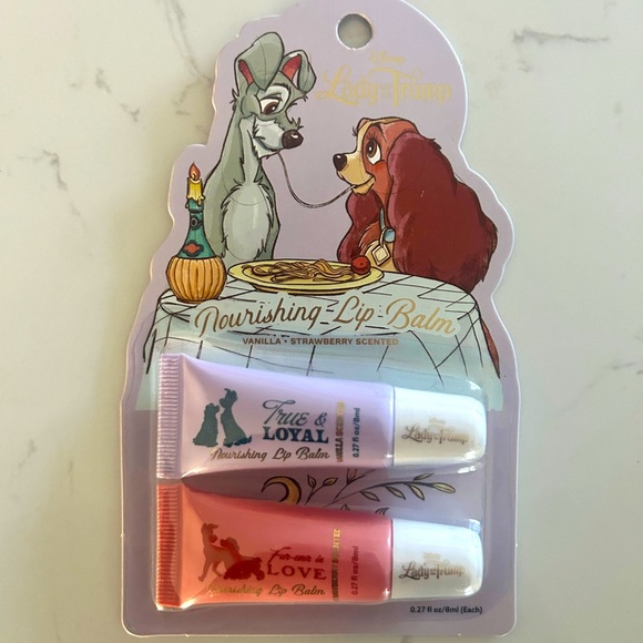 Disney Other - Disney Lady and the Tramp Lip Balm Set – Vanilla & Strawberry | NWT